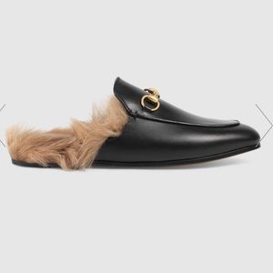 New in Box Gucci Princetown Fur Leather Slippers